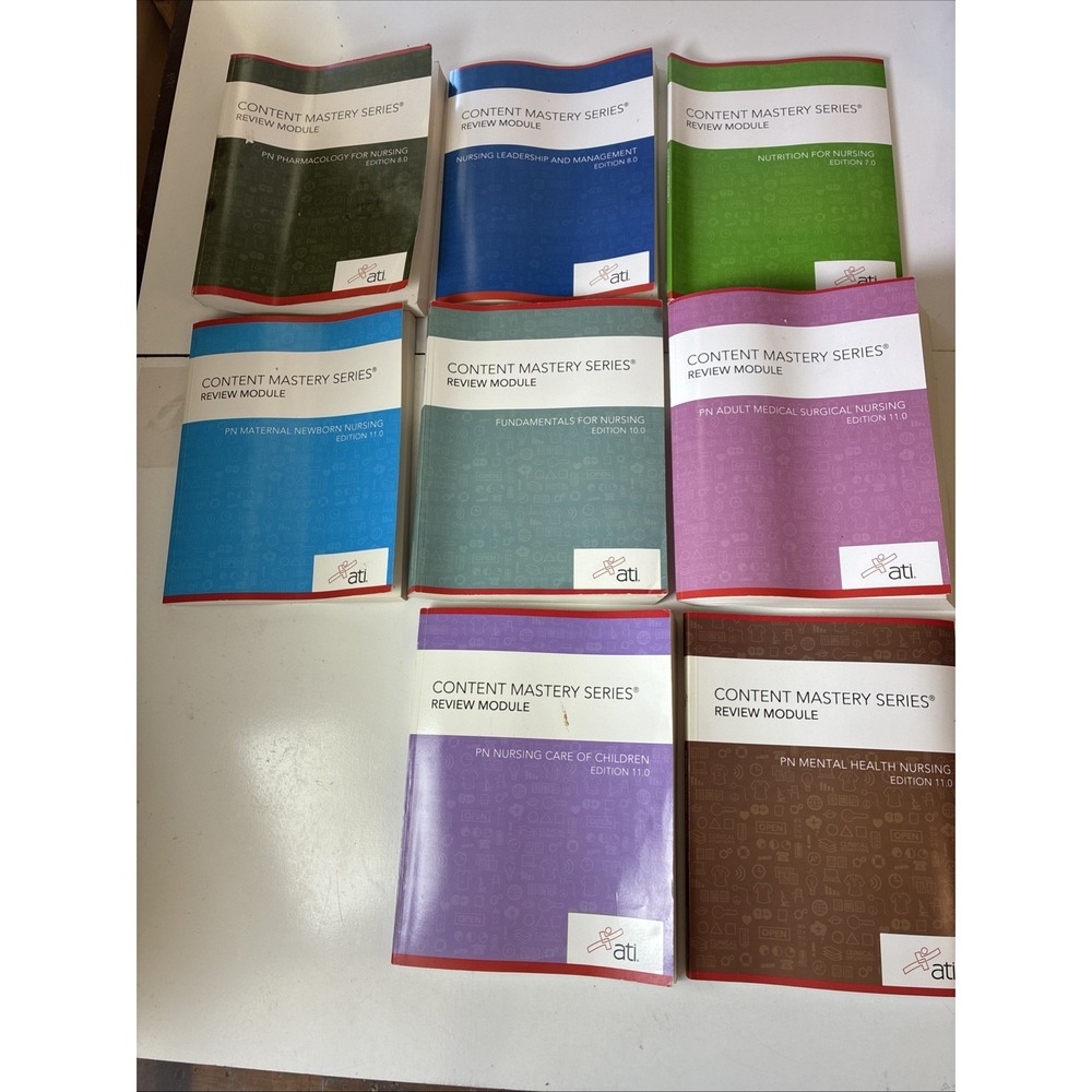 ATI Nursing PN Content Mastery Series Review Modules (Full Set of 8) TPPN4 (AA)
